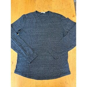 Buck Mason T-Shirt Gray Long Sleeve Slub Crewneck Curve Hem USA Mens M